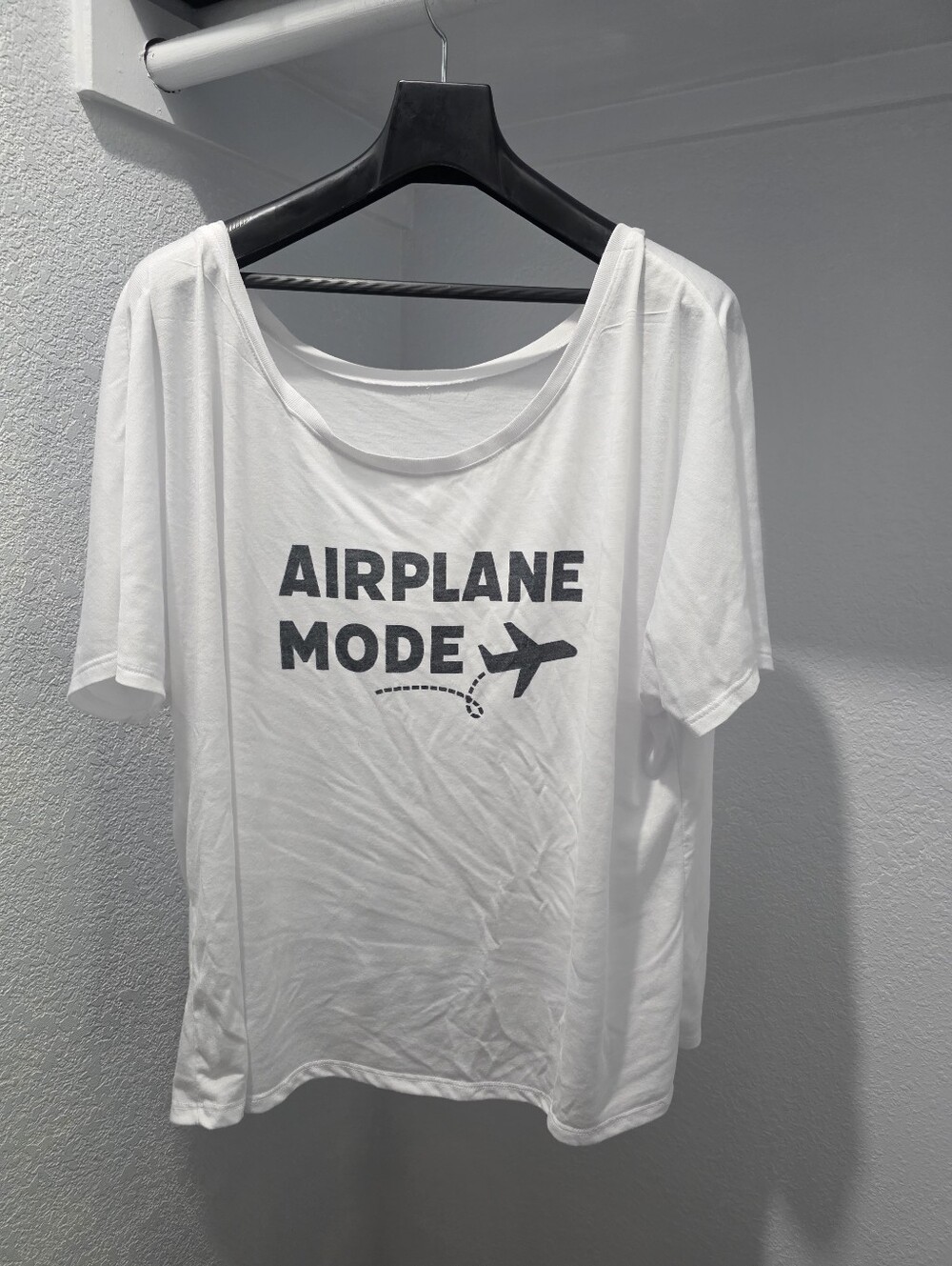 Women's L White "Airplane Mode" Shirt